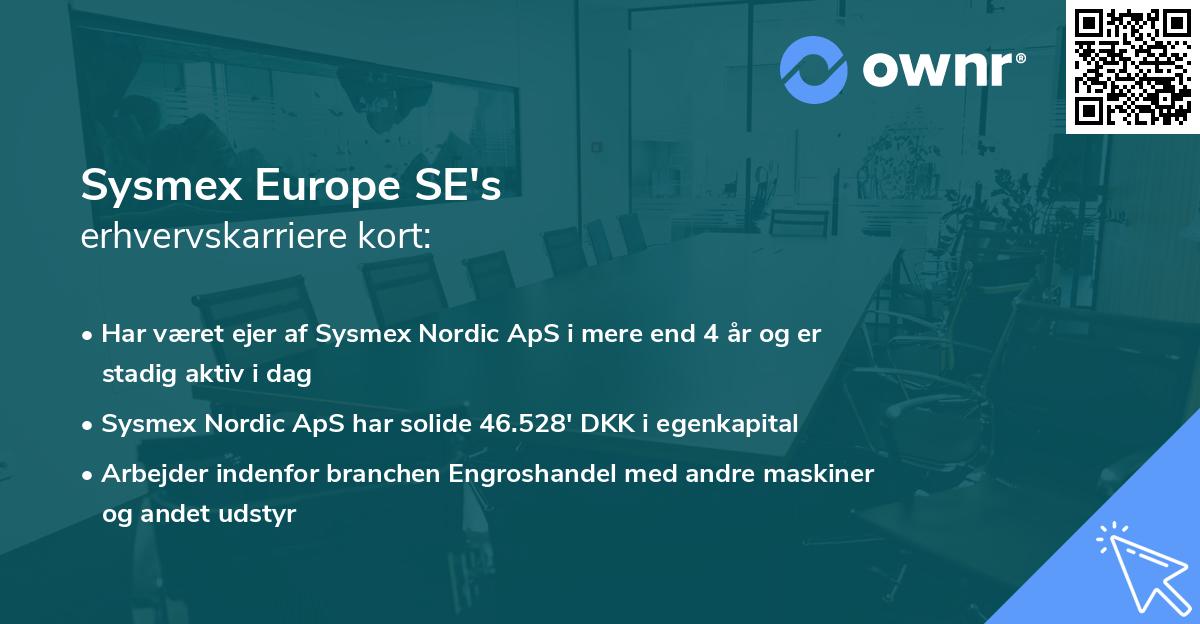 Sysmex Europe SE's erhvervskarriere kort