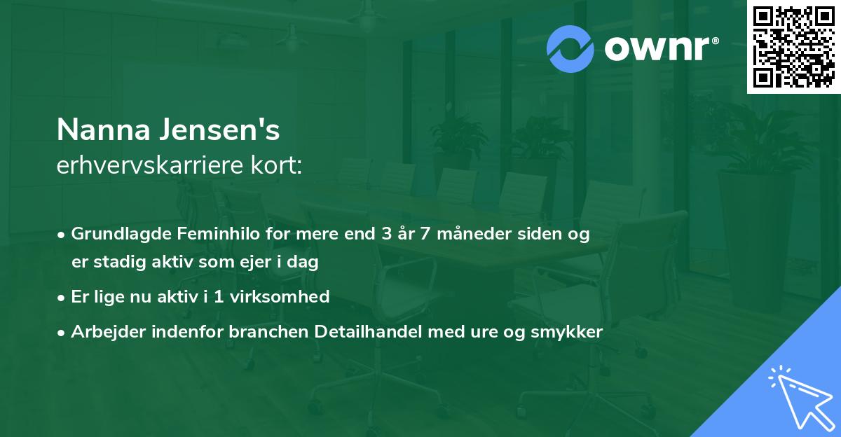 Nanna Jensen's erhvervskarriere kort