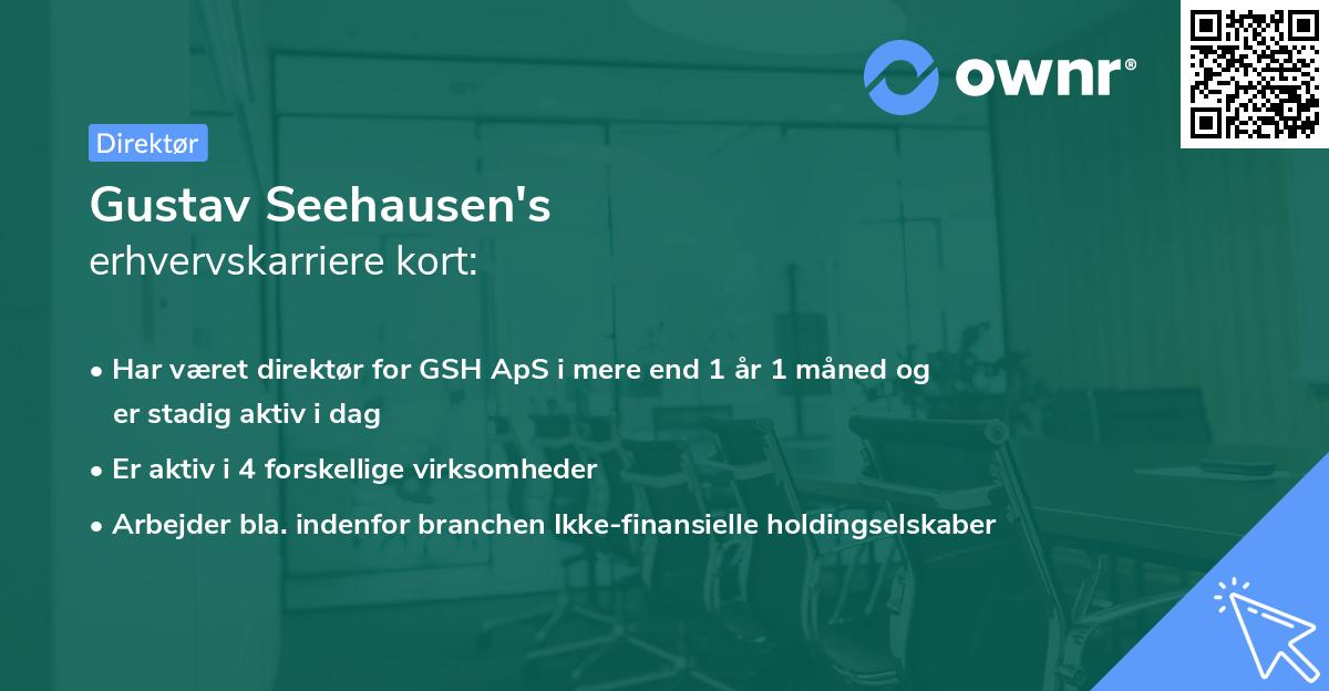 Gustav Seehausen's erhvervskarriere kort