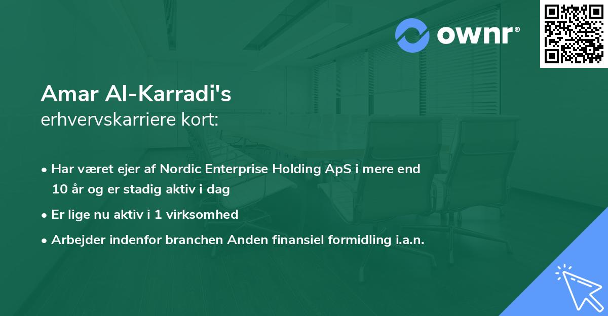 Amar Al-Karradi's erhvervskarriere kort