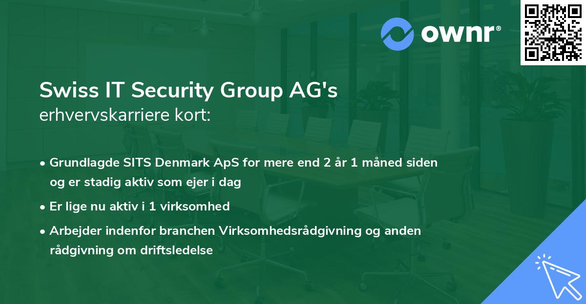 Swiss IT Security Group AG's erhvervskarriere kort