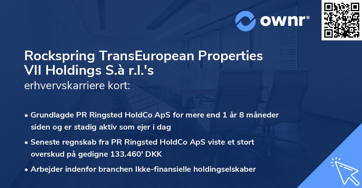 Rockspring TransEuropean Properties VII Holdings S.à r.l.'s erhvervskarriere kort