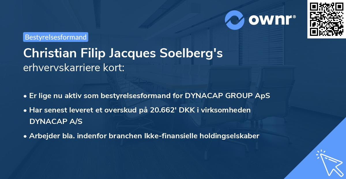 Christian Filip Jacques Soelberg's erhvervskarriere kort