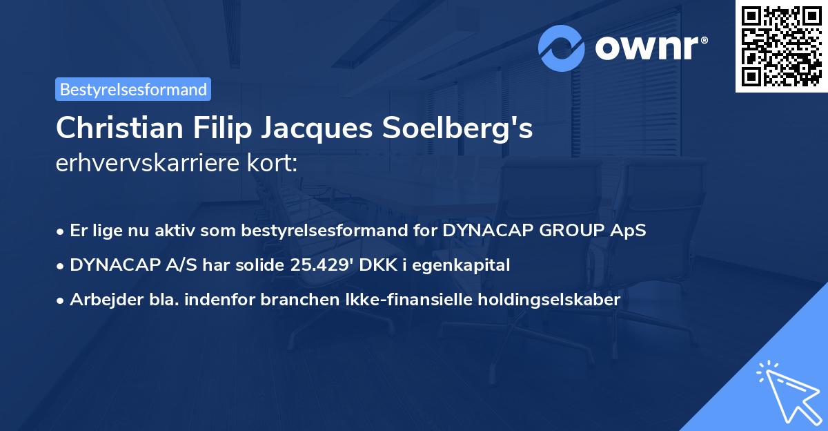 Christian Filip Jacques Soelberg's erhvervskarriere kort