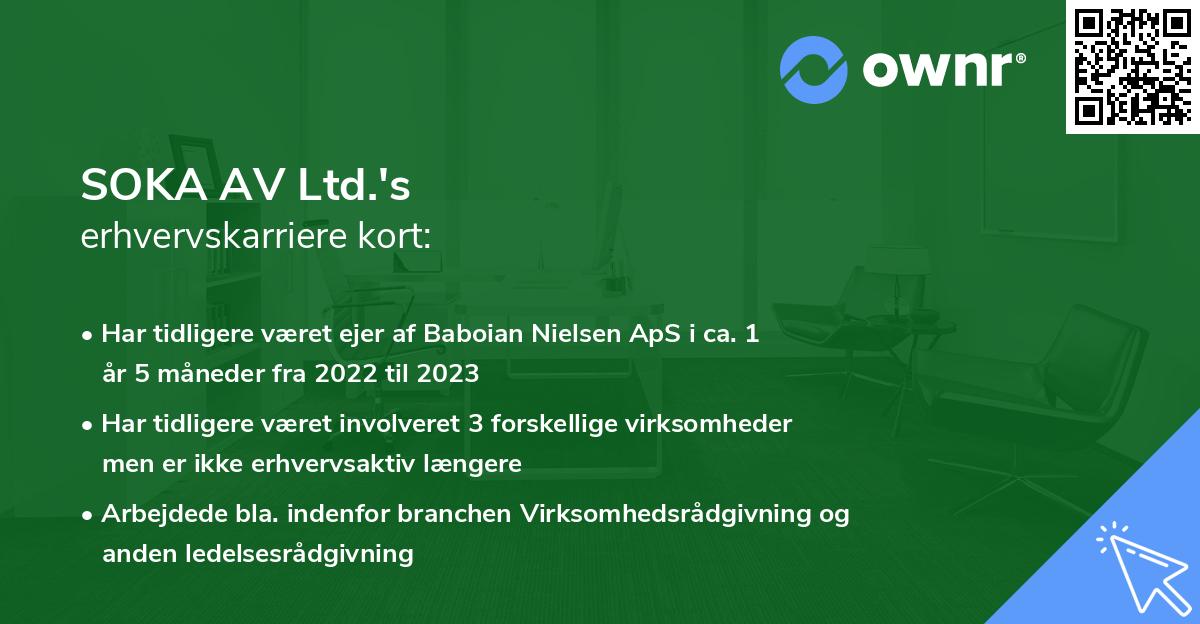 SOKA AV Ltd.'s erhvervskarriere kort