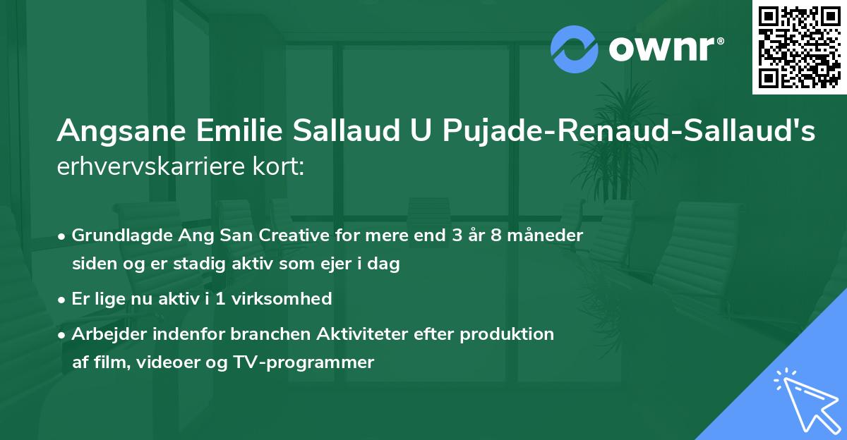 Angsane Emilie Sallaud U Pujade-Renaud-Sallaud's erhvervskarriere kort