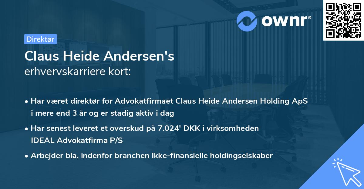 Claus Heide Andersen's erhvervskarriere kort