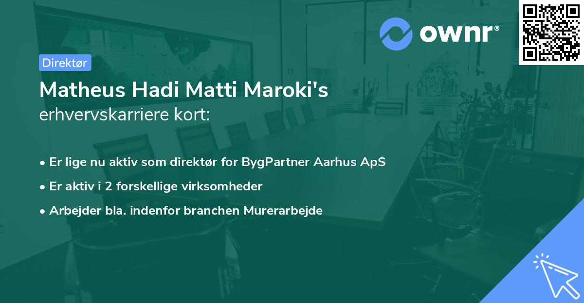 Matheus Hadi Matti Maroki's erhvervskarriere kort