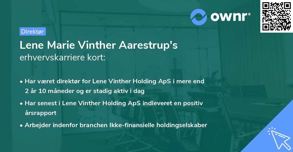 Lene Marie Vinther Aarestrup's erhvervskarriere kort