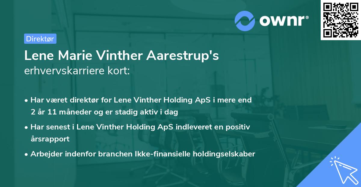 Lene Marie Vinther Aarestrup's erhvervskarriere kort