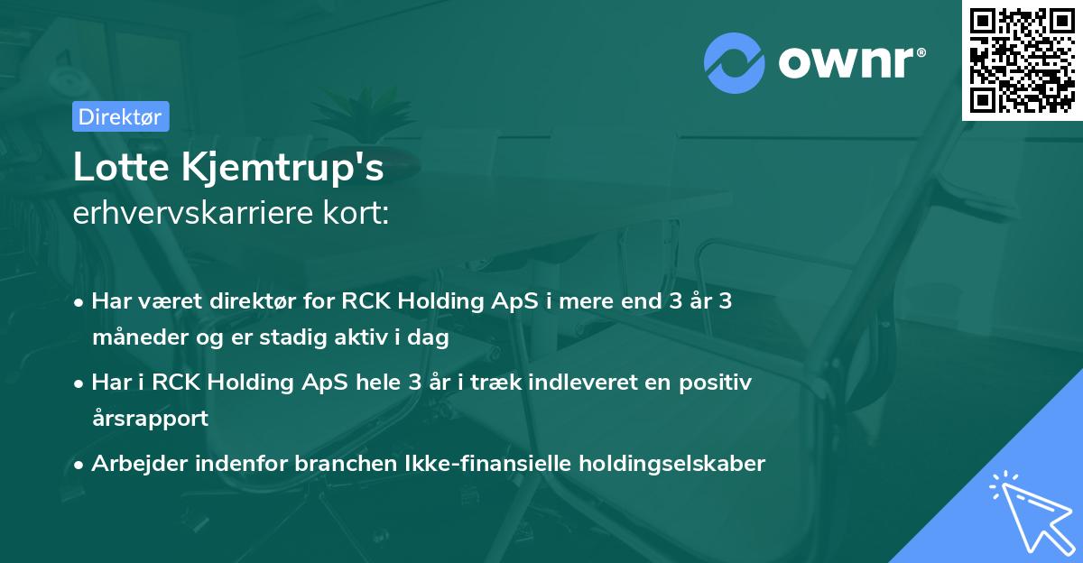 Lotte Kjemtrup's erhvervskarriere kort