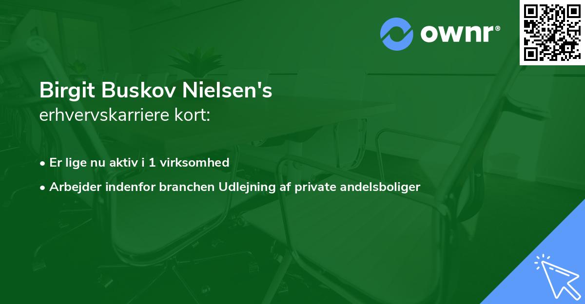 Birgit Buskov Nielsen's erhvervskarriere kort