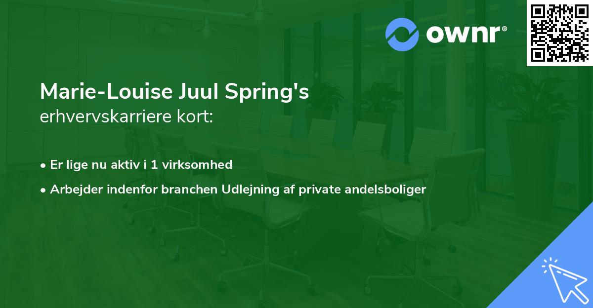 Marie-Louise Juul Spring's erhvervskarriere kort