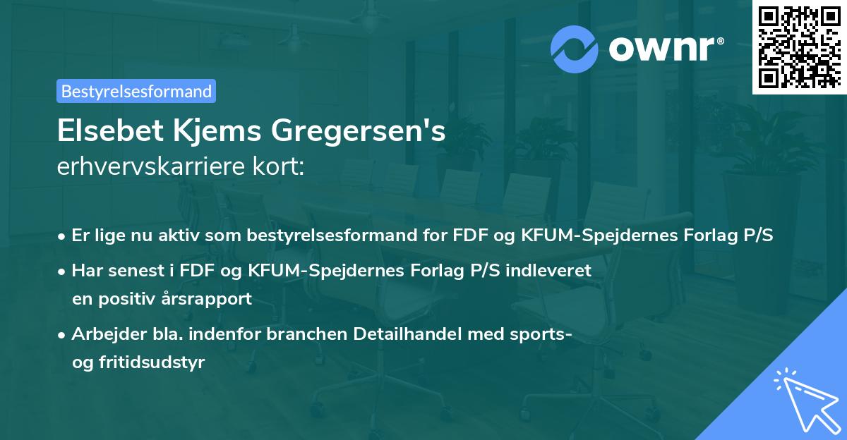 Elsebet Kjems Gregersen's erhvervskarriere kort