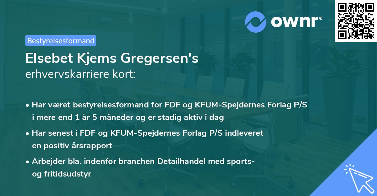 Elsebet Kjems Gregersen's erhvervskarriere kort