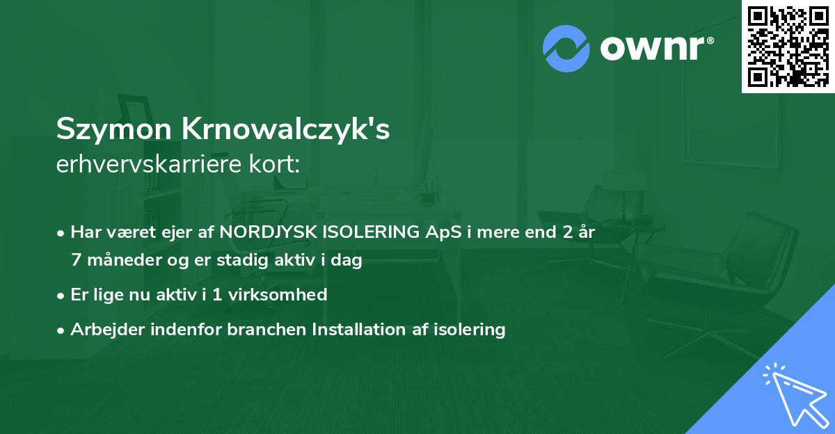 Szymon Krnowalczyk's erhvervskarriere kort