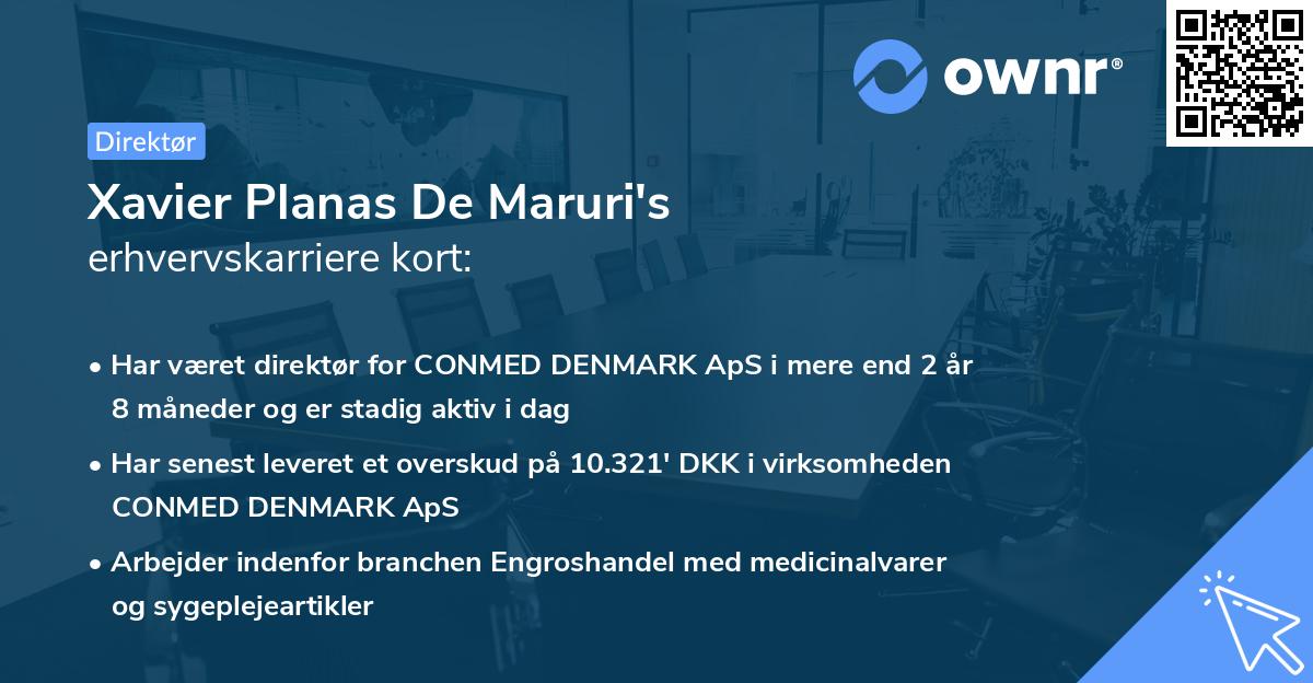 Xavier Planas De Maruri's erhvervskarriere kort