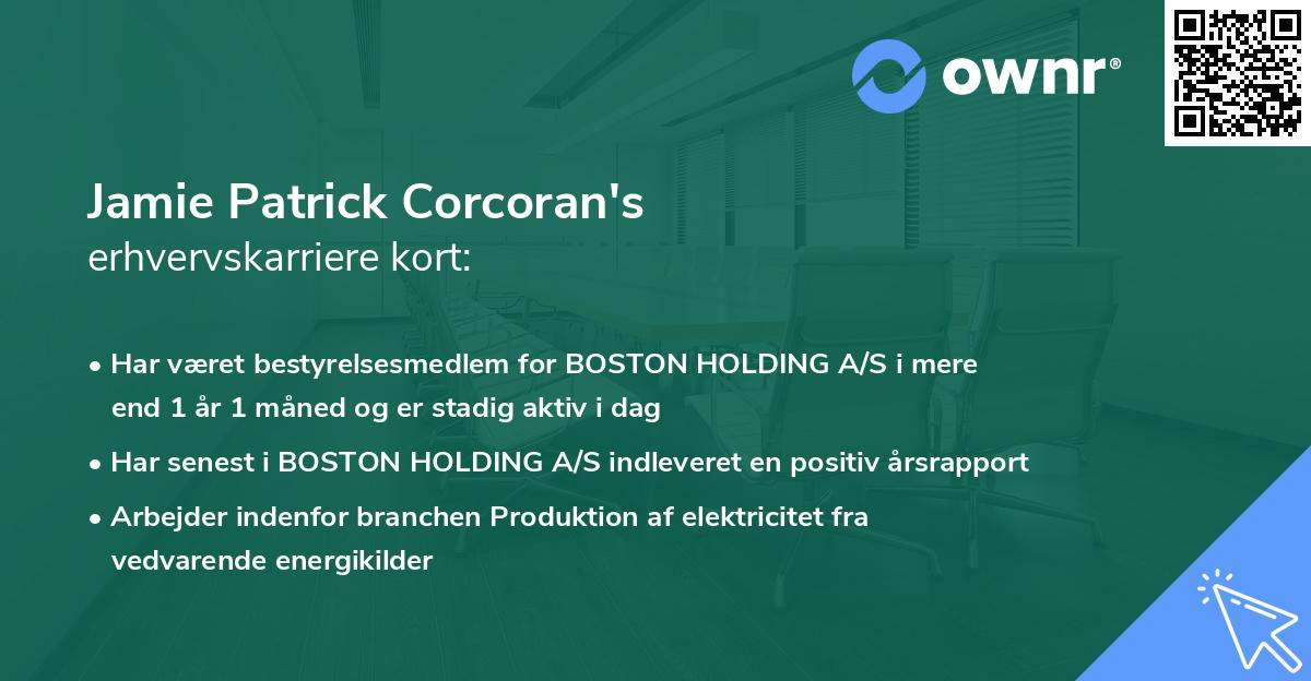 Jamie Patrick Corcoran's erhvervskarriere kort