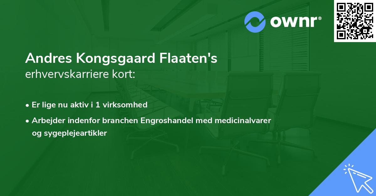 Andres Kongsgaard Flaaten's erhvervskarriere kort