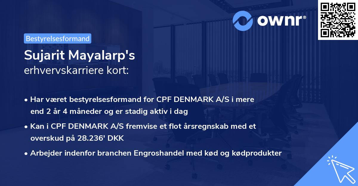 Sujarit Mayalarp's erhvervskarriere kort