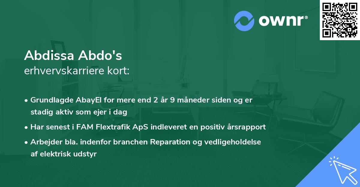 Abdissa Abdo's erhvervskarriere kort