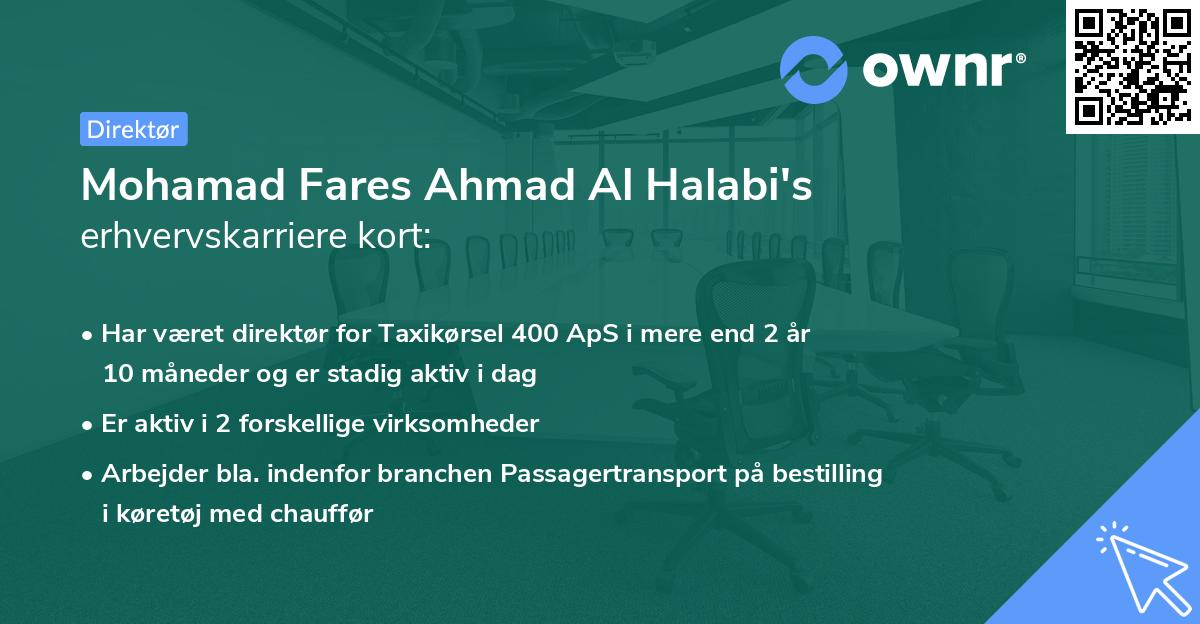 Mohamad Fares Ahmad Al Halabi's erhvervskarriere kort