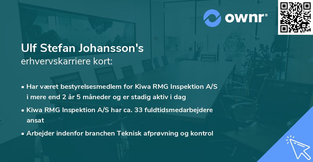 Ulf Stefan Johansson's erhvervskarriere kort