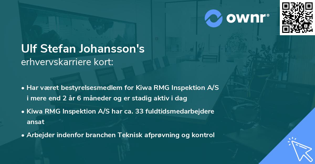 Ulf Stefan Johansson's erhvervskarriere kort