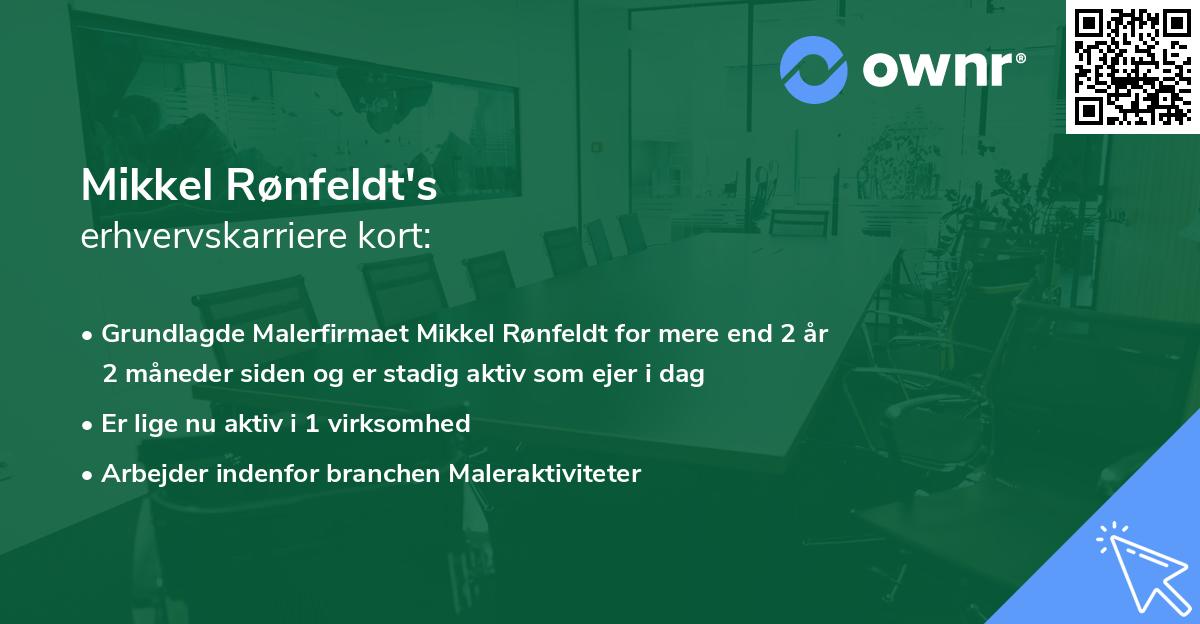 Mikkel Rønfeldt's erhvervskarriere kort