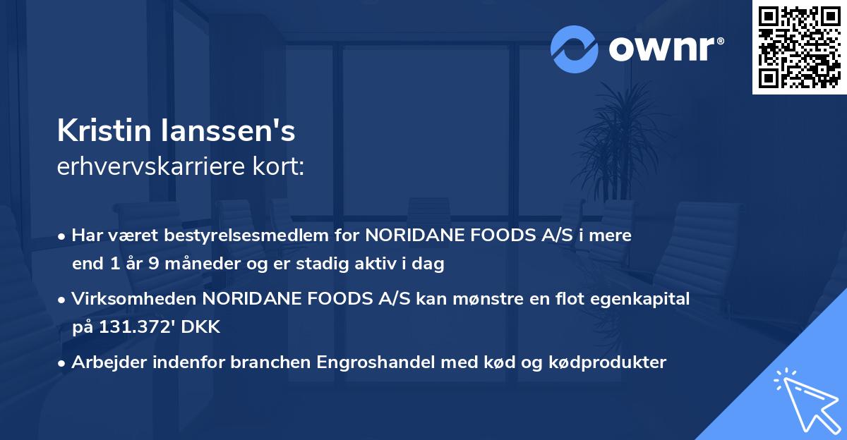 Kristin Ianssen's erhvervskarriere kort