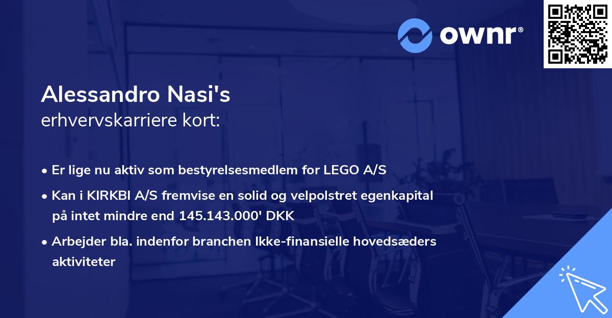 Alessandro Nasi's erhvervskarriere kort