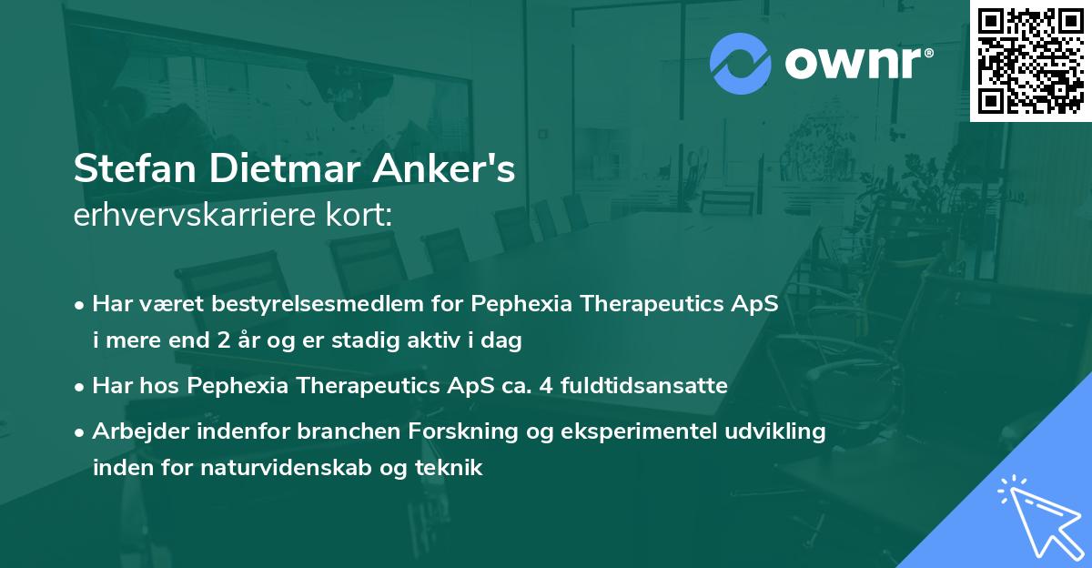 Stefan Dietmar Anker's erhvervskarriere kort