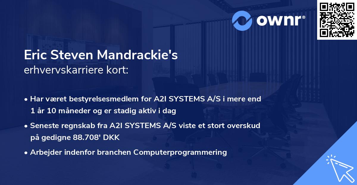 Eric Steven Mandrackie's erhvervskarriere kort