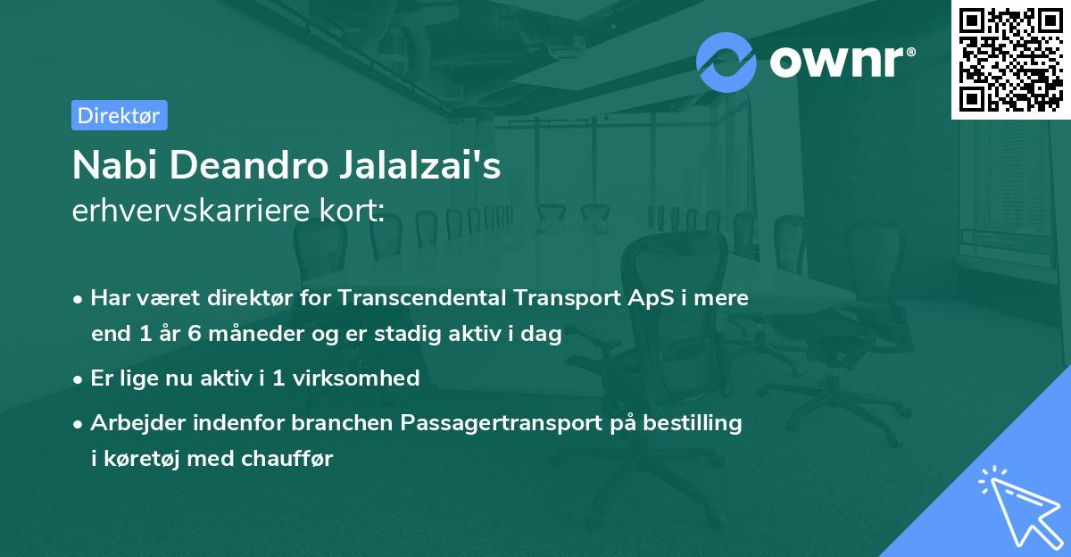 Nabi Deandro Jalalzai's erhvervskarriere kort