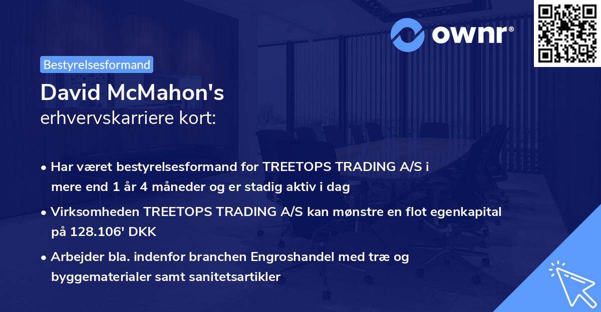 David McMahon's erhvervskarriere kort