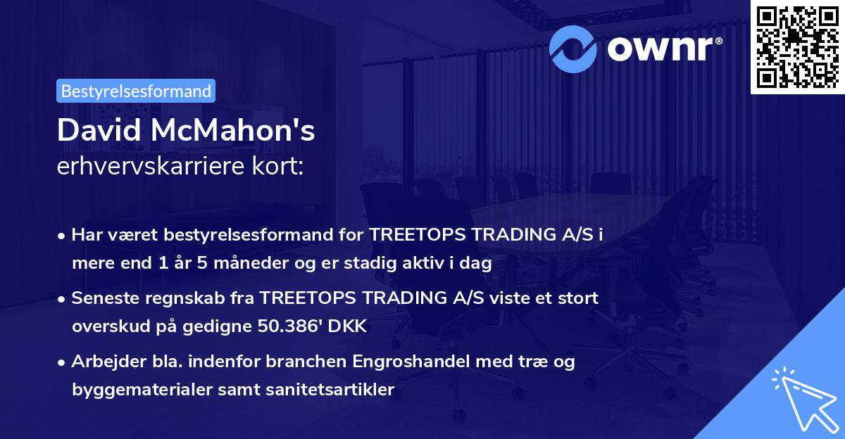 David McMahon's erhvervskarriere kort