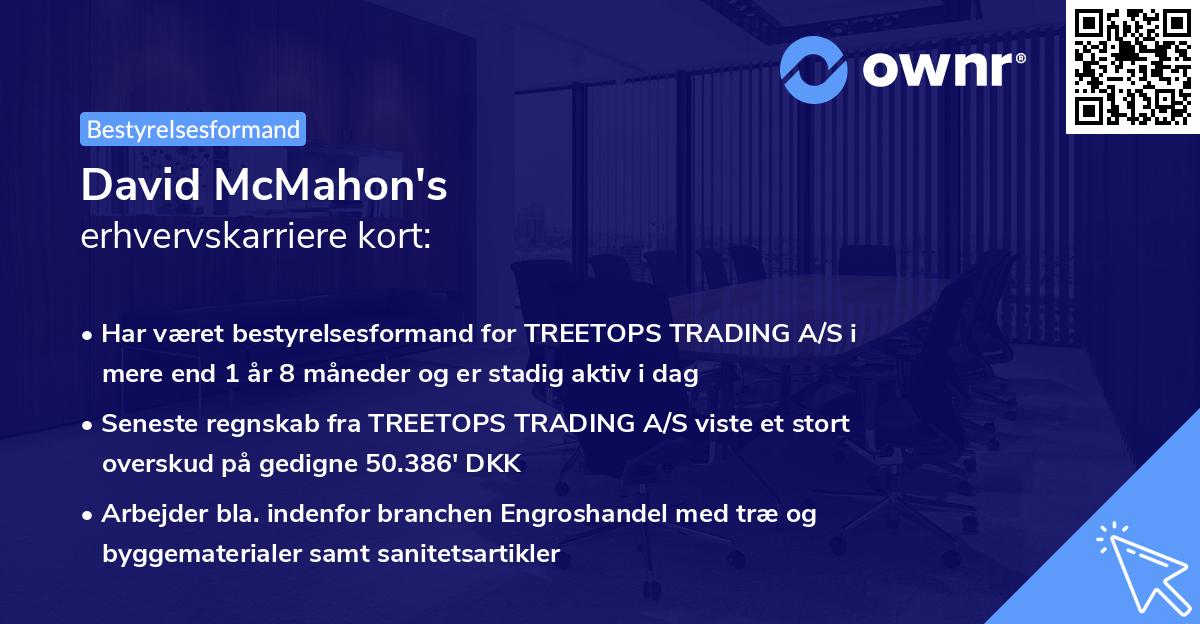 David McMahon's erhvervskarriere kort