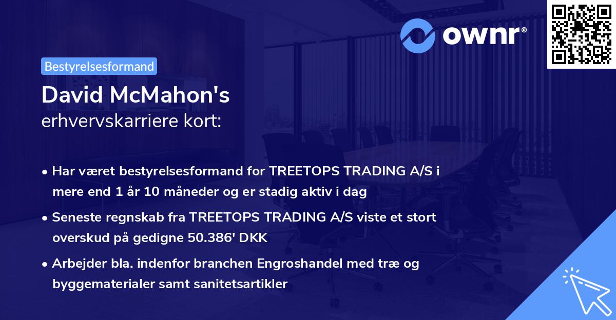 David McMahon's erhvervskarriere kort