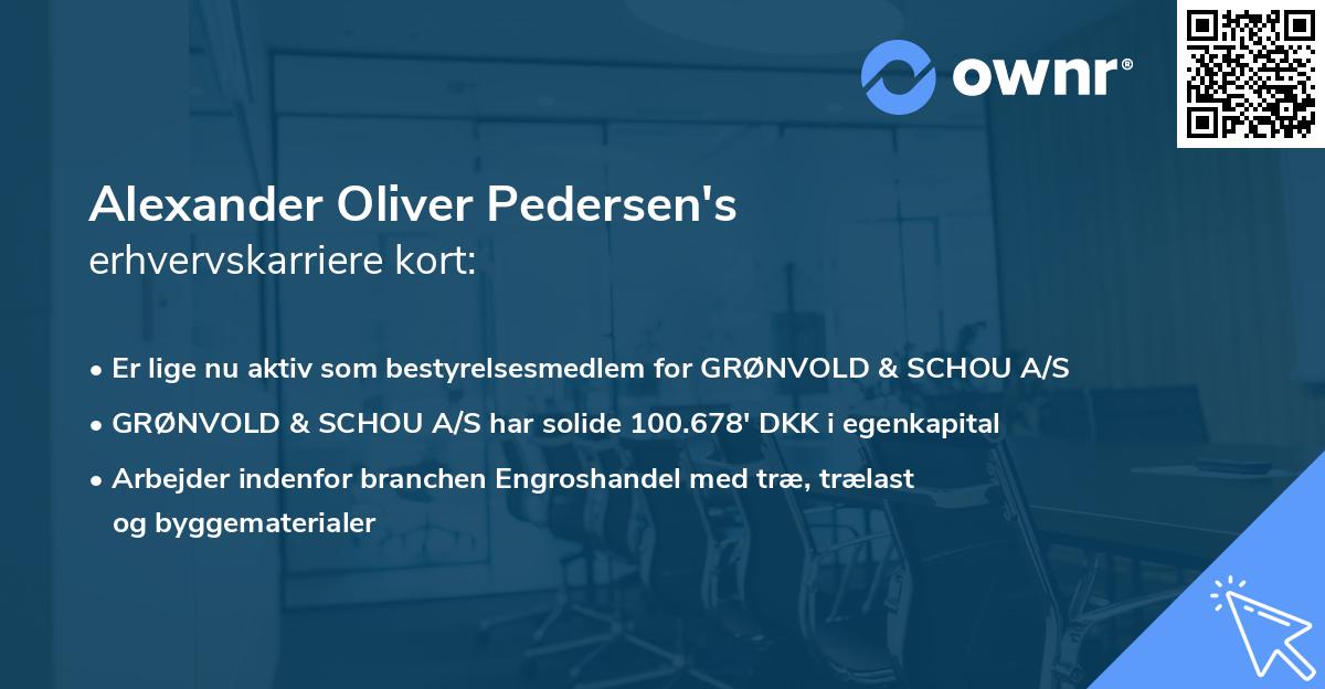 Alexander Oliver Pedersen's erhvervskarriere kort