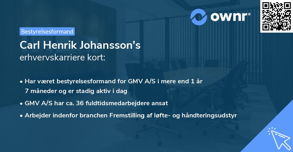 Carl Henrik Johansson's erhvervskarriere kort