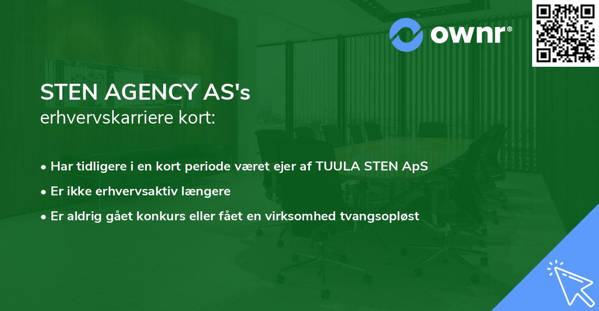STEN AGENCY AS's erhvervskarriere kort