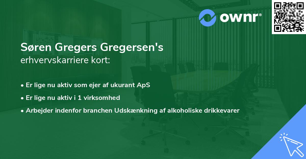 Søren Gregers Gregersen's erhvervskarriere kort