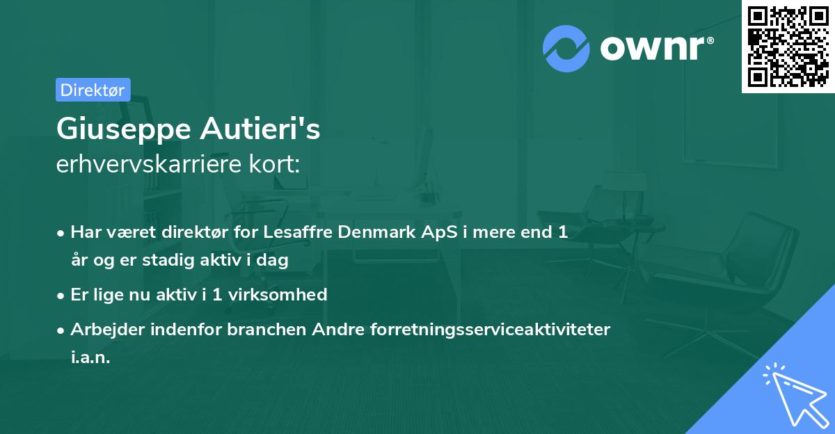Giuseppe Autieri's erhvervskarriere kort