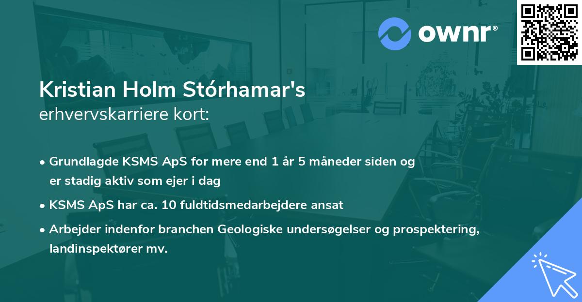 Kristian Holm Stórhamar's erhvervskarriere kort