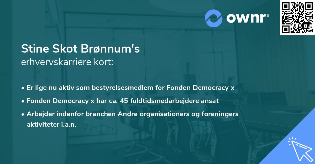 Stine Skot Brønnum's erhvervskarriere kort