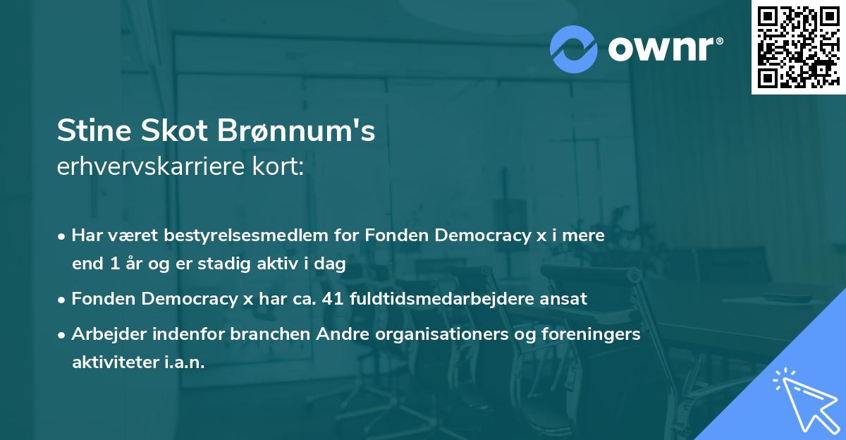 Stine Skot Brønnum's erhvervskarriere kort