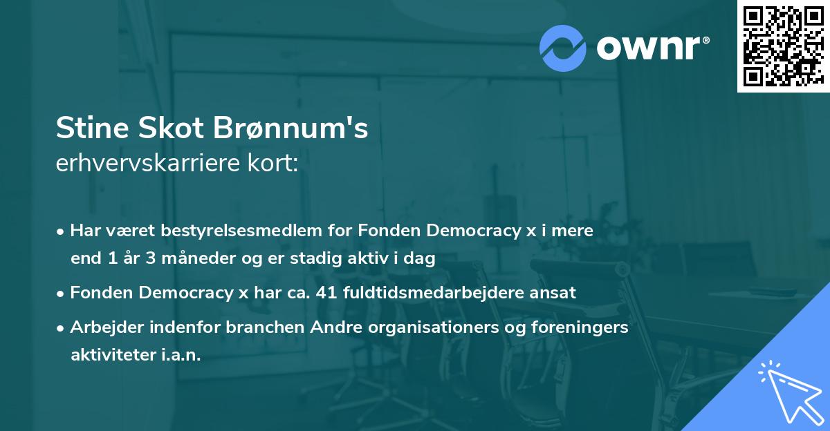 Stine Skot Brønnum's erhvervskarriere kort