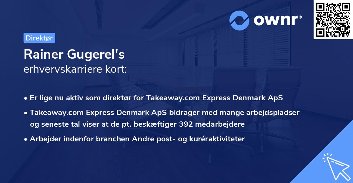 Rainer Gugerel's erhvervskarriere kort