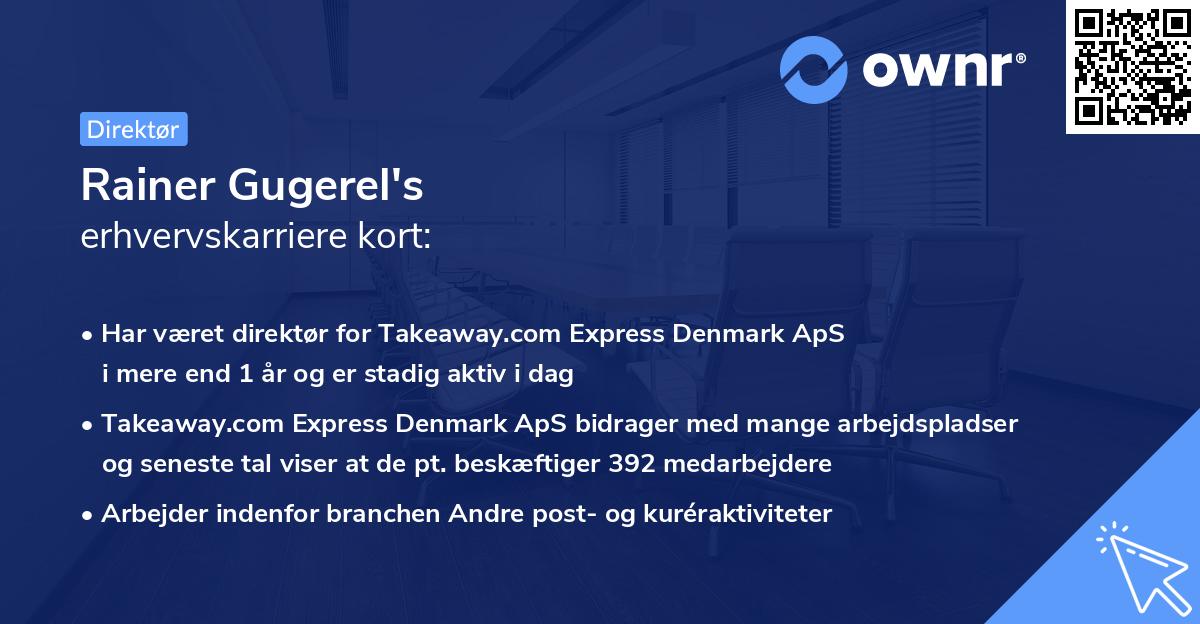 Rainer Gugerel's erhvervskarriere kort