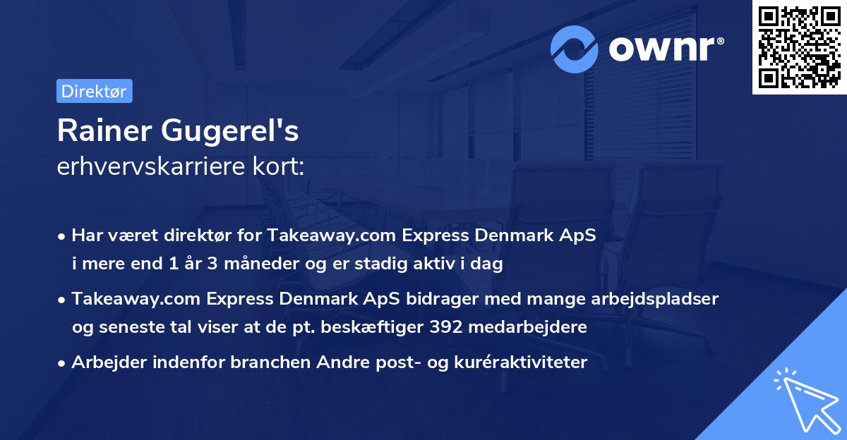 Rainer Gugerel's erhvervskarriere kort
